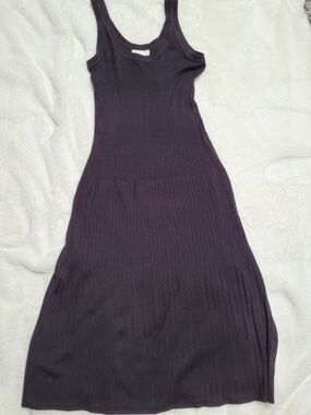 H&M Sleeveless Ribbed Maxi Dress in Black